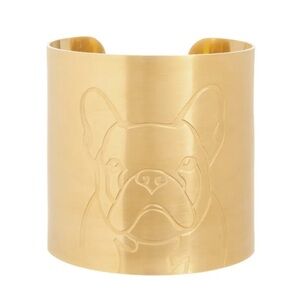 Gold Cuff Bracelet with Dog Design